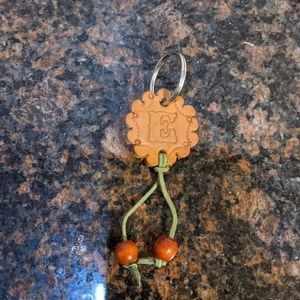 Leather Monogram Concho Keychains